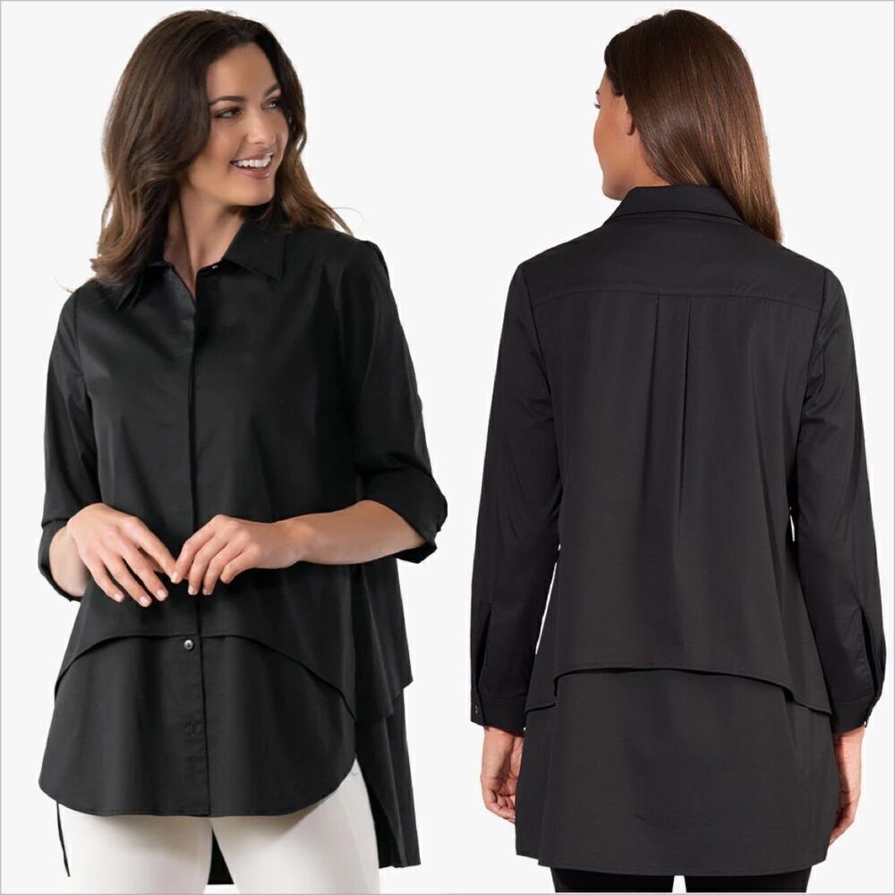Stella Carakasi Twice As Nice Shirt Size Medium Black Natural Lux Organic Cotton